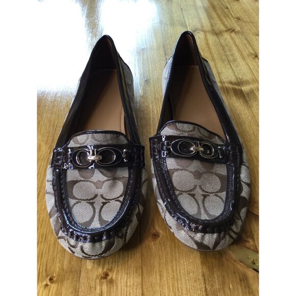 Coach Womens Fortunata Signature C Logo Canvas Loafers Brown & Tan Size 9B - Picture 10 of 10